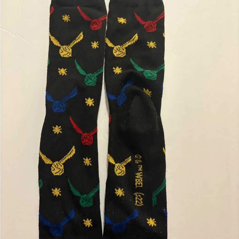 Bioworld Slytherin and Wizardry Themed Socks - Black,‎ Green, Gray